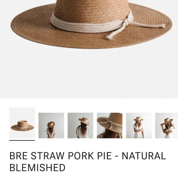 GIGI PIP BRE STRAW PORK PIE - NATURAL - Picture 4 of 10
